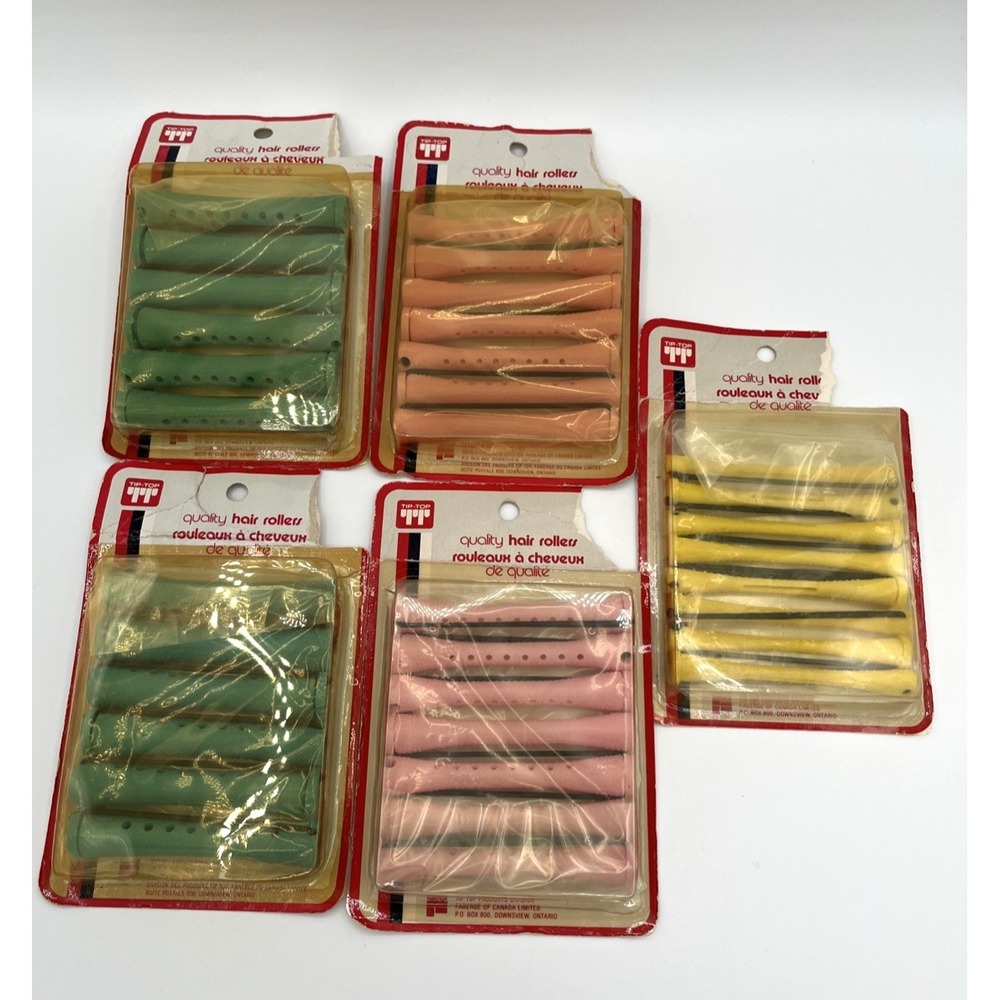 Vintage Perm Rods Curlers Lot 34 NOS Unopened Elastic String Swing Arm Rollers
